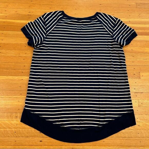 Theory navy/white stripe short sleeve top - Picture 2 of 4